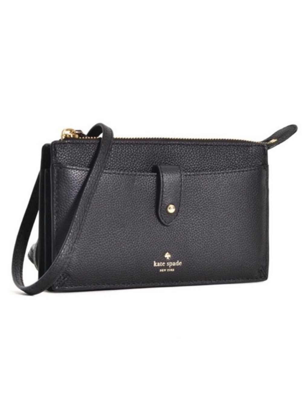 kate spade black pebble leather crossbody wristlet